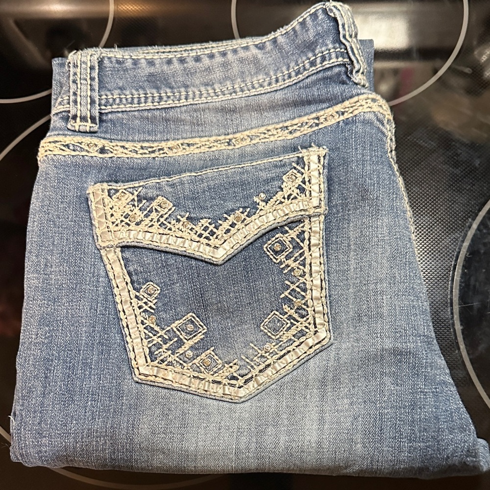 Rock & Roll Cowgirl Light Blue Boot Cut Jeans 32x34